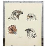 Ron Herron Montana Falcon Gouache Painting
