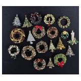 Costume Jewelry Christmas Brooches