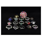 Collection of Sterling Silver Wire Wrapped Rings