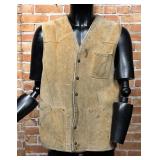 Vintage Suede Leather Wool Cowboy Vest