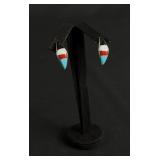 Zuni Sterling Silver Inlaid Earrings
