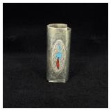 Zuni Chip Inlaid Cigarette Lighter Case