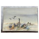 Ed Walaitis Canadian Geese Watercolor Painting