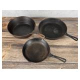 Collection of Cast Iron Skillets Frying Pans
