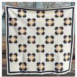 Antique Daisy Bell Sawtooth Star Quilt