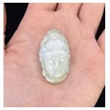 Chinese Guanyin White Green Lilac Jade Pendant