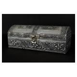 Indian Metal Overlay Jewelry Bangle Dowry Box