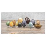 Collection of Carved Stone Eggs