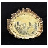 Montana Scrimshaw Elk Antler Burr