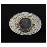Morgan Silver Dollar Cowboy Belt Buckle