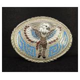 Hopi Indian Inlaid Kachina Dancer Belt Buckle