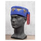 Beaded African Kufi Fez Hat