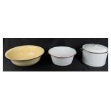 Antique Enamel Farmhouse Pots and Pans