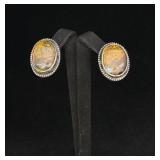 Navajo Bumblebee Jasper Sterling Silver Earrings