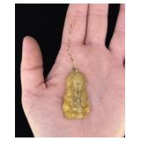 Antique Chinese Yellow Jade Buddha Pendant