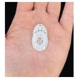 Chinese White Jade Disc Pendant
