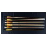Set of 8 Wood Archery Arrows