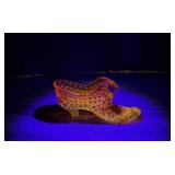 Fenton Cadmium Glass Hobnail Shoe