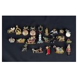 Costume Jewelry Christmas Brooches
