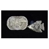 Collection of Pewter Cowboy Belt Buckles