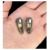 Zuni Inlaid Sterling Silver Watch Band Tips