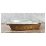 Pyrex Early American 1 1/2qt Divided Casserole