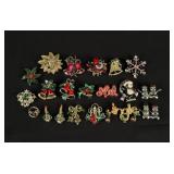 Costume Jewelry Christmas Brooches