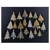 Costume Jewelry Christmas Tree Rhinestone Brooches