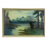 Constable Moose Oil Painting