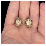 Van Dell Gold Filled Cameo Earrings