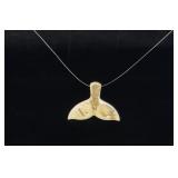 Alaskan Inuit Eskimo Fossil Ivory Whale Pendant