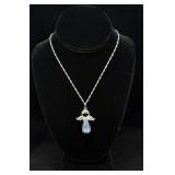 Sterling Silver Sodalite Angel Necklace