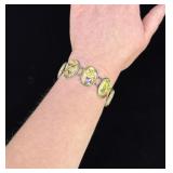 Mughal Persian Sterling Silver Painted Bracelet