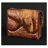 Vintage Crocodile Leather Clutch Purse Bag