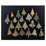 Costume Jewelry Christmas Tree Rhinestone Brooches