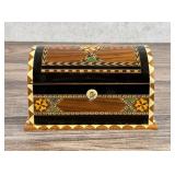Wood Inlaid Jewelry Box Treasure Chest