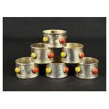 Brass Glass Marble Napkin Rings