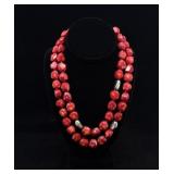 Faceted Red Coral Necklace