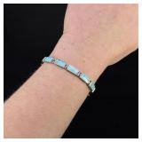 Sterling Silver Turquoise Link Bracelet