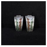 Zuni Sterling Silver Chip Inlaid Watch Band Tips