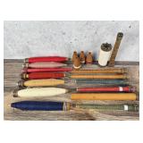 Group Of Textile Mill Wooden Loom Spindles