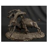 Charles M Russell Buffalo Hunt Bronze
