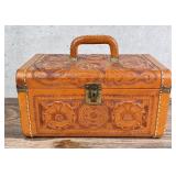 Hand Tooled Leather Vanity Box