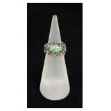 Sterling Silver Turquoise Brutalist Ring