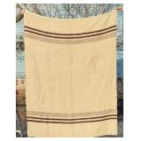Antique Wool Brown Banded Fur Trade Blanket
