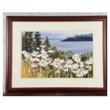 Jeanne Davis Field of Daisies Watercolor Painting