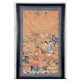 Antique Chinese Embroidered Silk Panel
