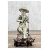 Chinese Porcelain Fisherman Figurine Mudman