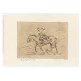Ace Powell Engraving Indian in Jacket