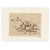 Ace Powell Engraving Indian on Mesa